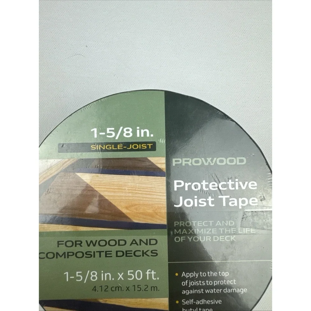 Prowood 1-5/8 in. x 50 ft. Black Butyl Deck Protective Joist Tape 398228